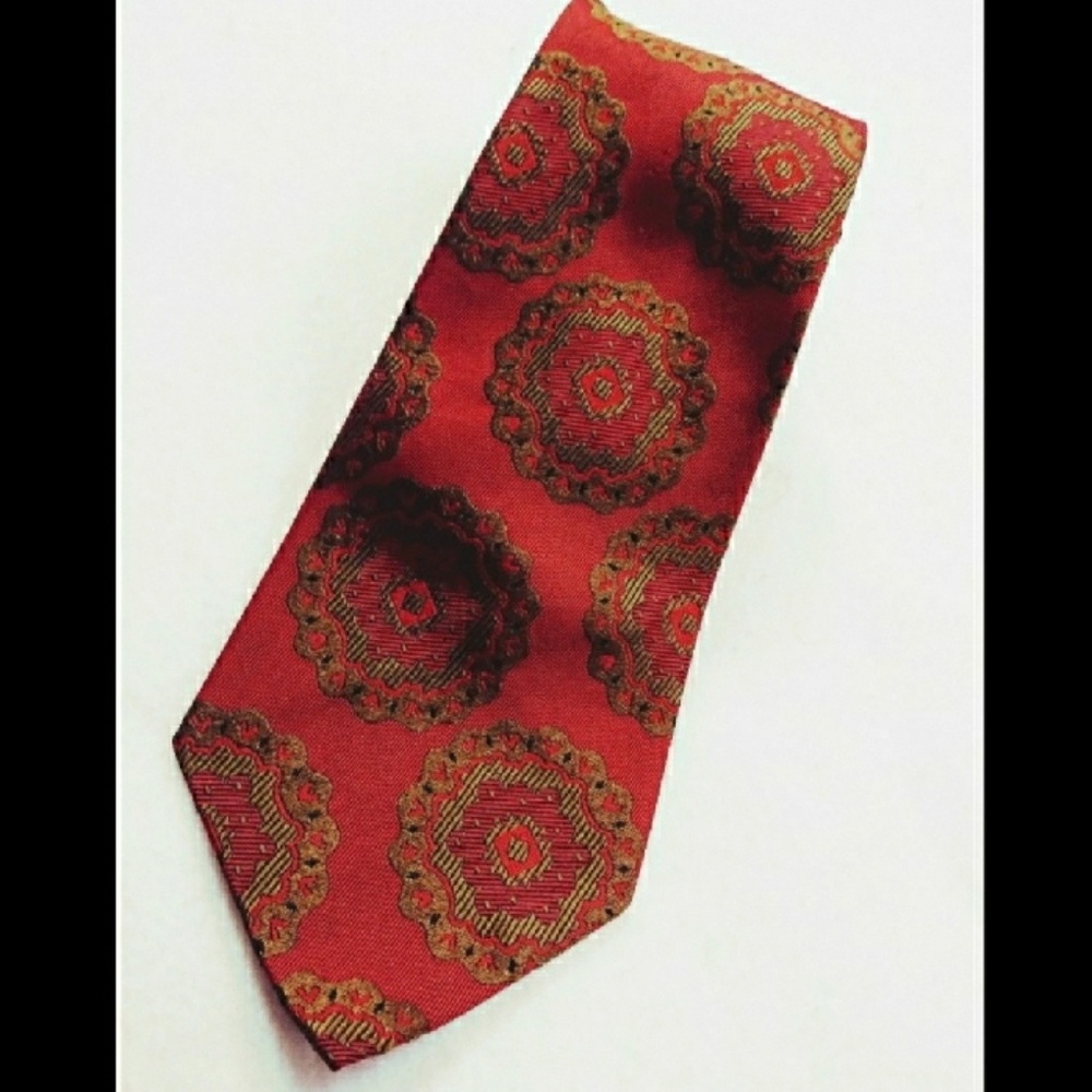 Maroon and Gold Mens Italian Tie